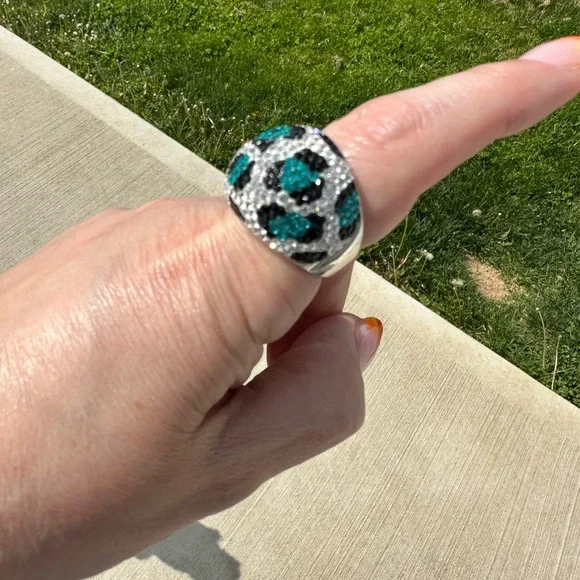 NWOT Swarovski Cheetah Print ring - Picture 4 of 7